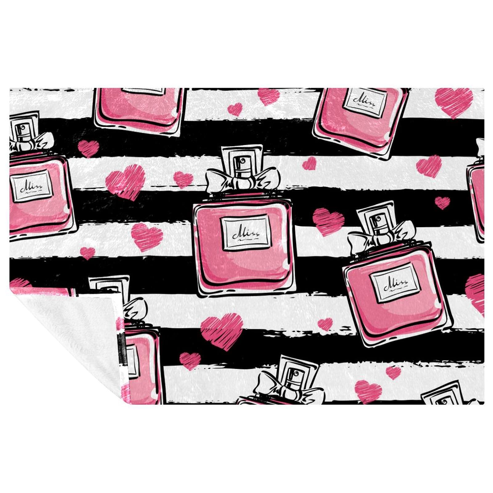 Couverture douce et chaude pour pique-nique et camping motif rose