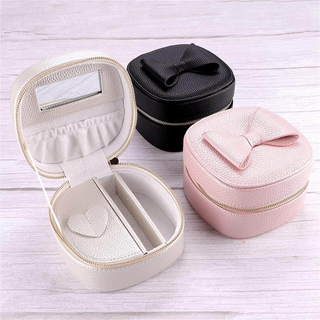 PU Jewelry Organizer Small Square Portable Jewelry Ring Earring Organizer (Color : Black, Size : As shown) (D As shown)