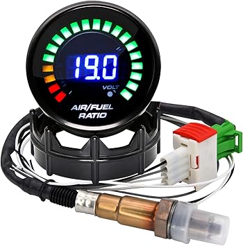 ARTILAURA 2-1/16" 52mm Air/Fuel Ratio Gauge LED Digital Display with Narrowband O2 Oxygen Sensor Car Gauge for 12V Car