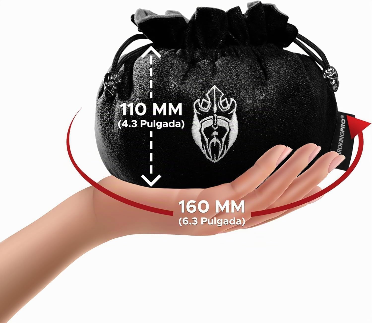 CardKingPro - Bolsas de Dados Inmensas con Bolsillos - Negro - Capacidad para 150+ Dados - Gran Organizador para Coleccionistas de Dados, Dungeons and Dragons [Diseño Patentado]