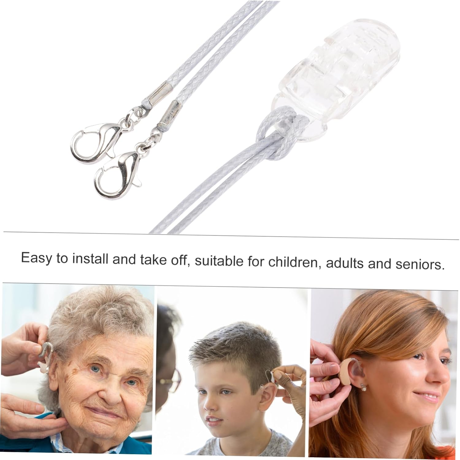 Ipetboom 3pcs Hearing Aid Clip Holders Anti-Lost Design Hearing Amplifier Lanyard for Seniors and Children Sturdy Rope for Safe Attachment Essential