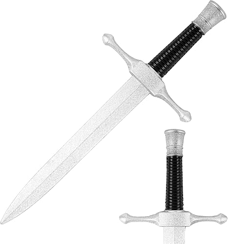 Miniatura 5 de DAYSTART Espada de espuma de poliuretano, daga falsa de estilo medieval de 16 pulgadas con núcleo interior de plástico para teatro, accesorio de