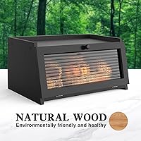 Vista 4 de LOHASOK Panera para encimera de cocina, panera grande para pan, contenedor de pan de granja, almacenamiento de pan con ventana, soporte para pan