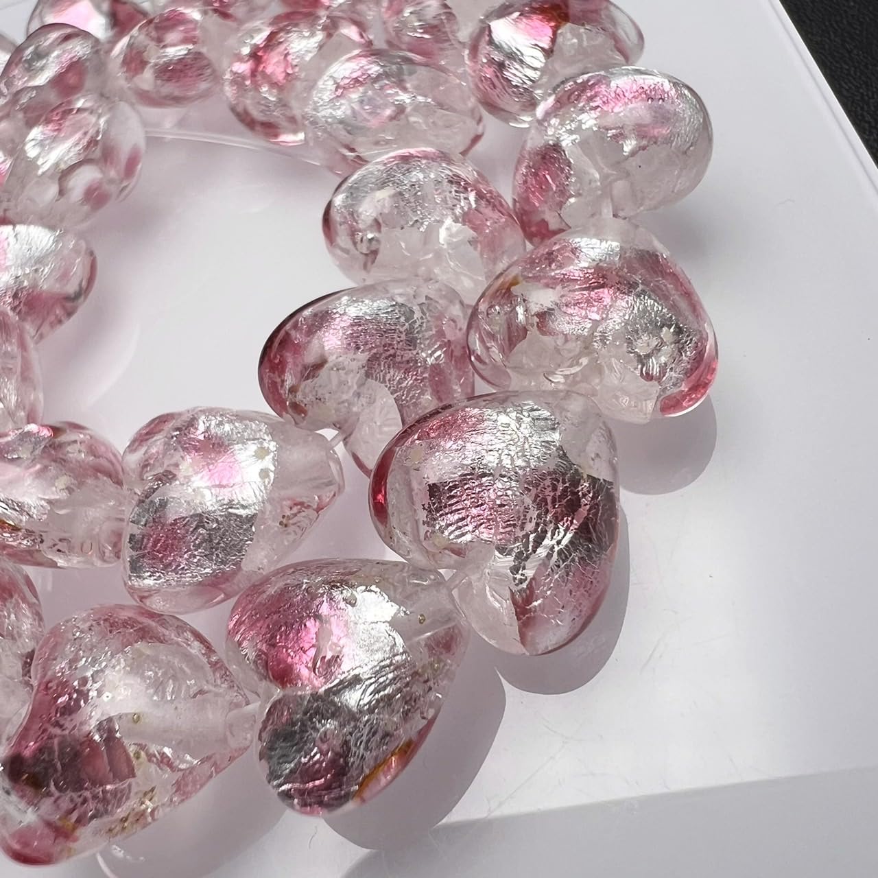 Amazon.co.jp: 蓄光 ホタルガラス クリアピンク ハート型 12mm 10個