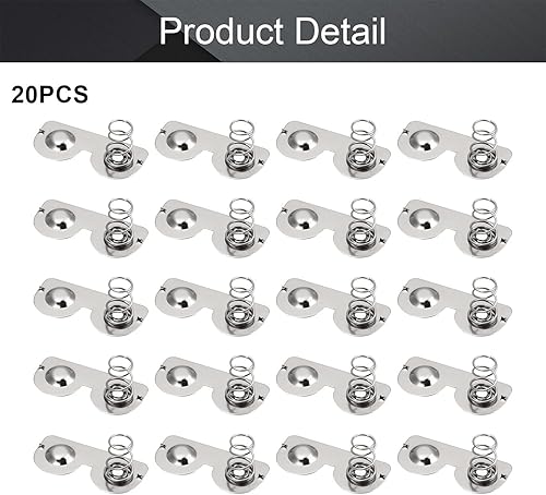 Miniatura 4 de Fielect Placa de resorte de batería AA de 20 piezas AA batería positiva conversión negativa primavera contacto niquelado placa 1.043 inx0.472 in