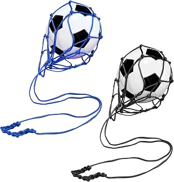 2 Pcs Soccer Ball Net Soccer Training Equipment Football Kick Trainer Bags Football Kick Throw Solo Practice Training Aid for Ball Sizes 3, 4, 5