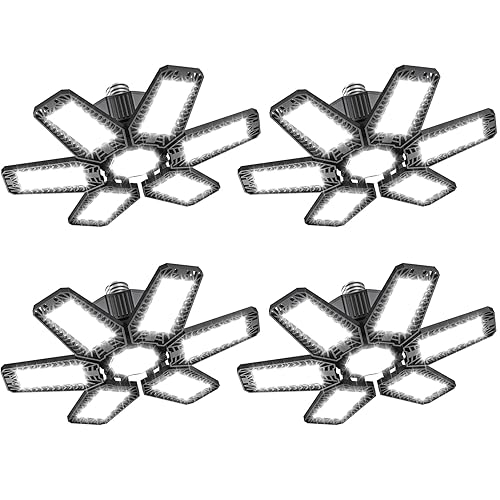 4 Pack Garage Light - 180W 18000 LM 6500K Deformable