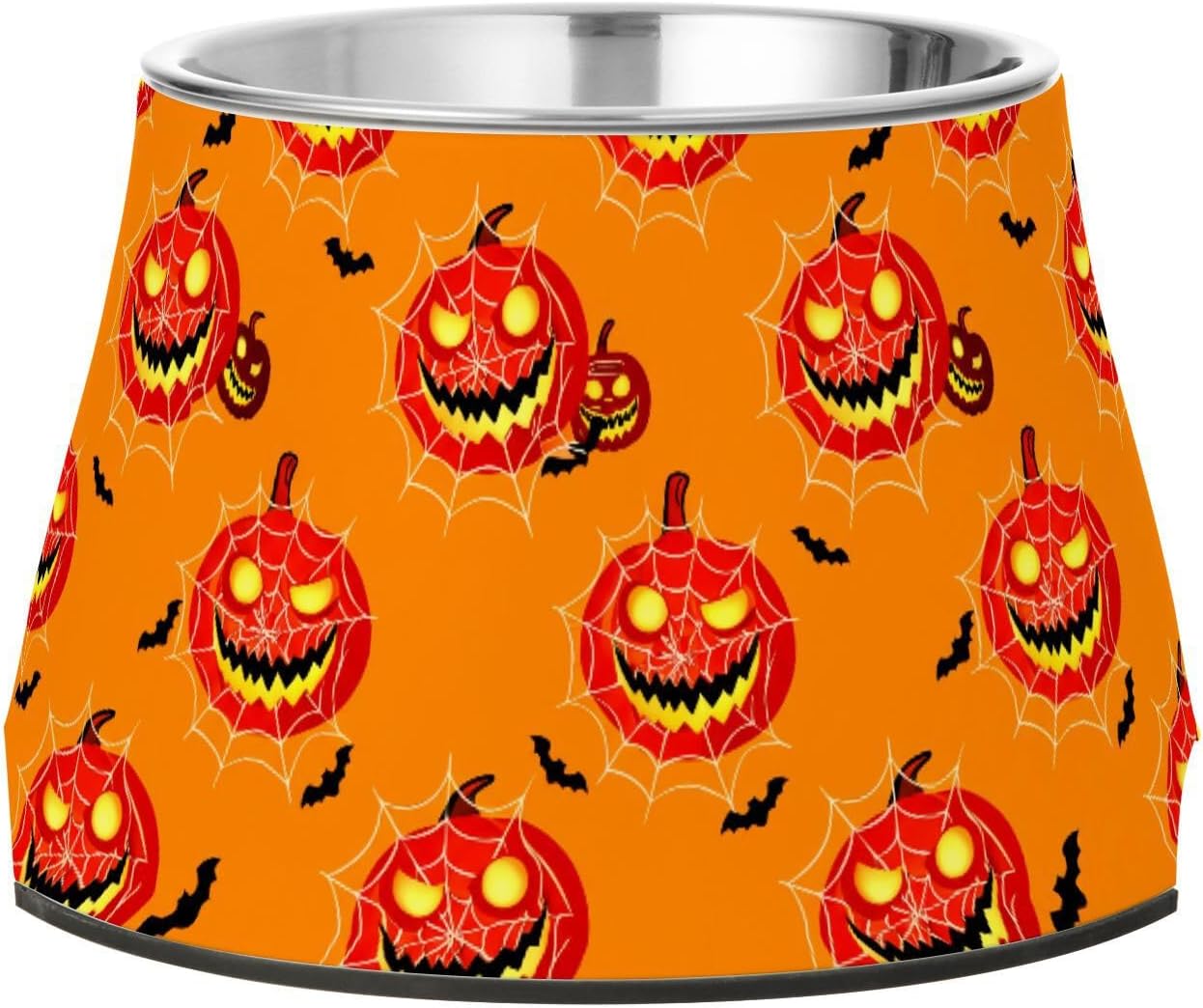 Spiderweb Bats Pumpkin Halloween Pet Bowl Elevated Dog Bowls with Stainless Steel, Raised Dog Bowl for Comfortable Feeding and Easy Cleaning, for Pets.23300937