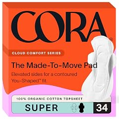 Cora 100 Organic Cotton Topsheet Pads 34 Made to Move Super Pads