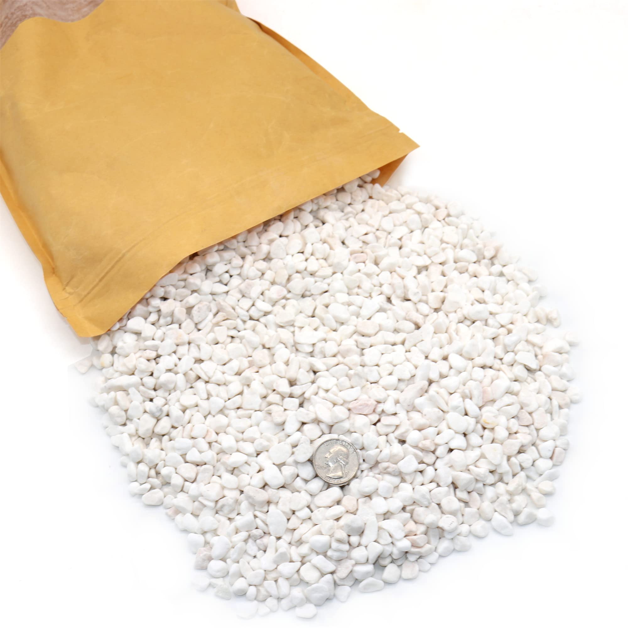Weiße Steine für Pflanzen & Pflanzgefäße, Deko-Kiesel, 1/5 Zoll, 4,5 kg