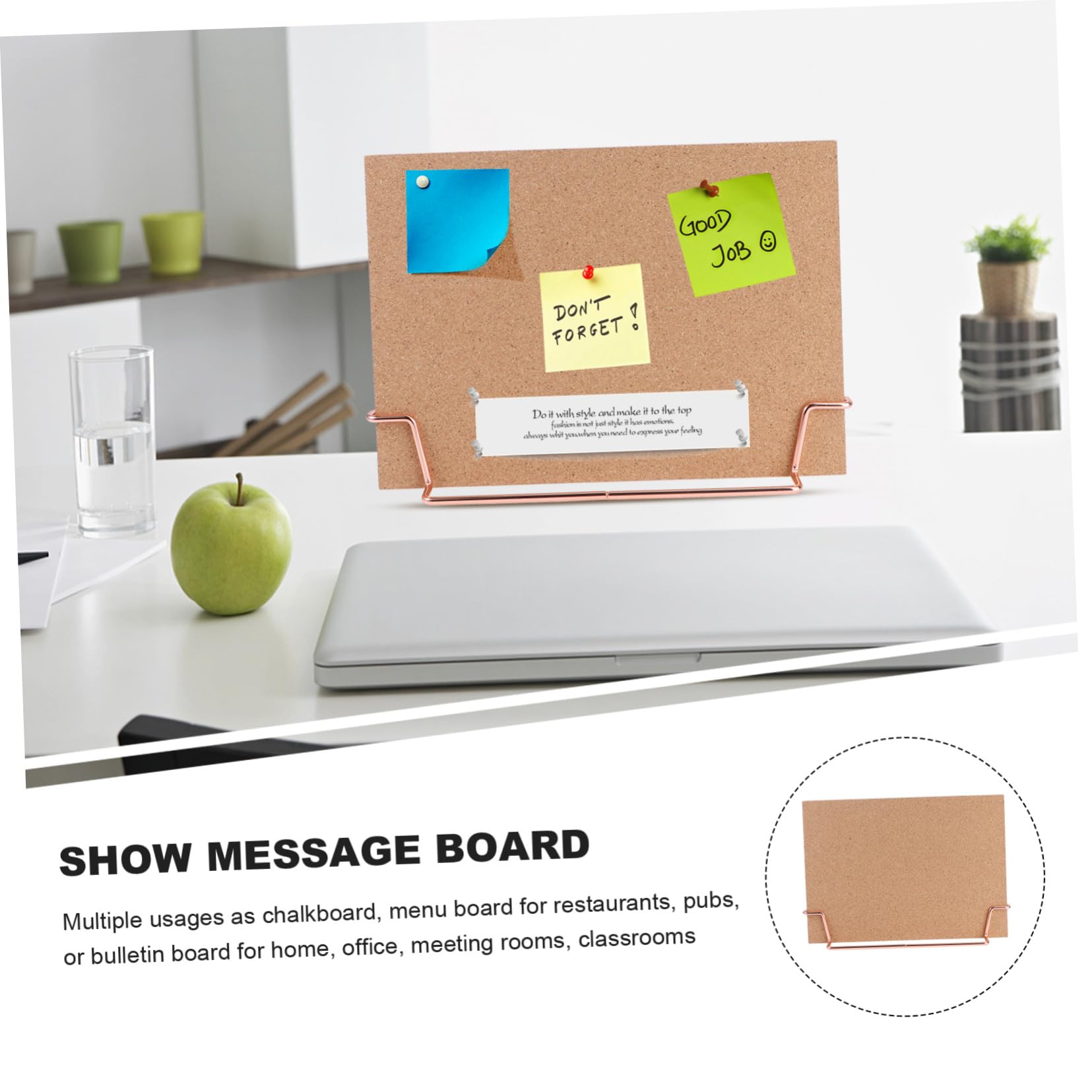 Bacheca Memo Board in Legno con Base Rosa Oro Lavagnetta Scrivibile per Appunti e Messaggi Lavagna da Parete per Casa Ufficio e Scuola Superficie Liscia e Facile da Usare