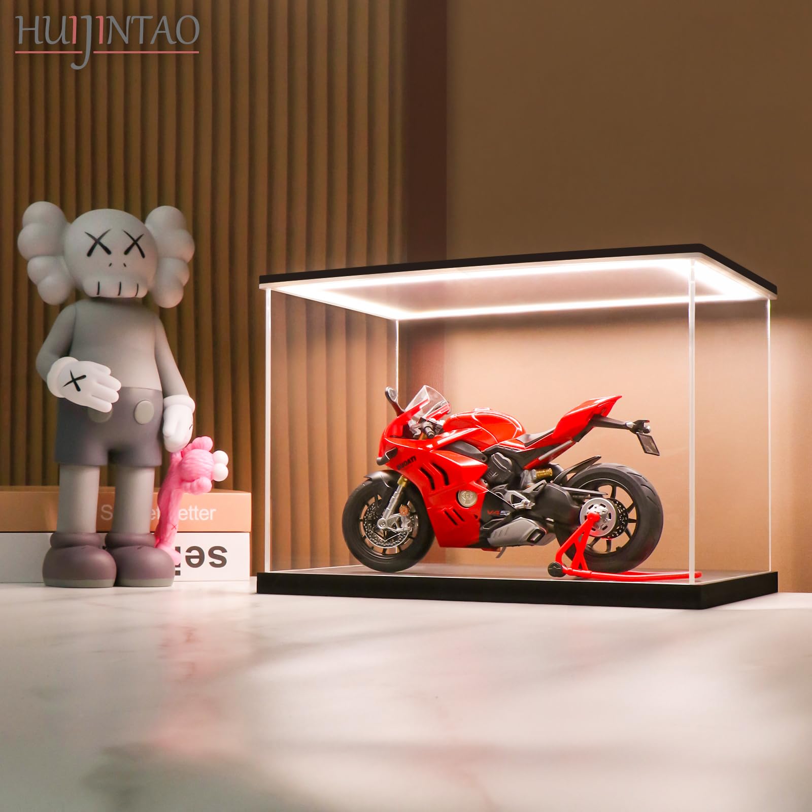 Vitrina Expositora para Colecciones, Caja Metacrilato Transparente con luz LED, Vitrina Metacrilato, Urna Metacrilato Expositor Vitrina para Colecciones, Miniaturas, Figuritas (30x20x15 cm)
