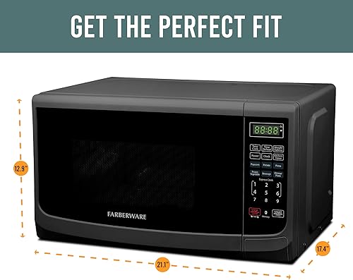 Miniatura 3 de Farberware Microondas para encimera de 900 vatios, 0.9 pies cúbicos - Horno microondas con iluminación LED y bloqueo para niños, perfecto para