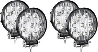 LEDKINGDOMUS LED Light Bar 4 Pack 27W 4 inches LED Light Pod Flood Round Work Light Off Road Light LED Fog Light Truck Light Driving Light Boat Light Compatible for Jeep, Truck, Pickup, SUV, ATV, UTV