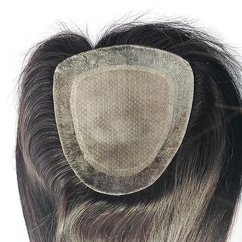 Miniatura 5 de IVGTOP 15x16CM Europeo Cabello Humano Topper Base Toupee Piel Seda Con 2 CM PU Alrededor De Extensión De Pelo Virgen Para Mujeres 6x6 Pulgadas