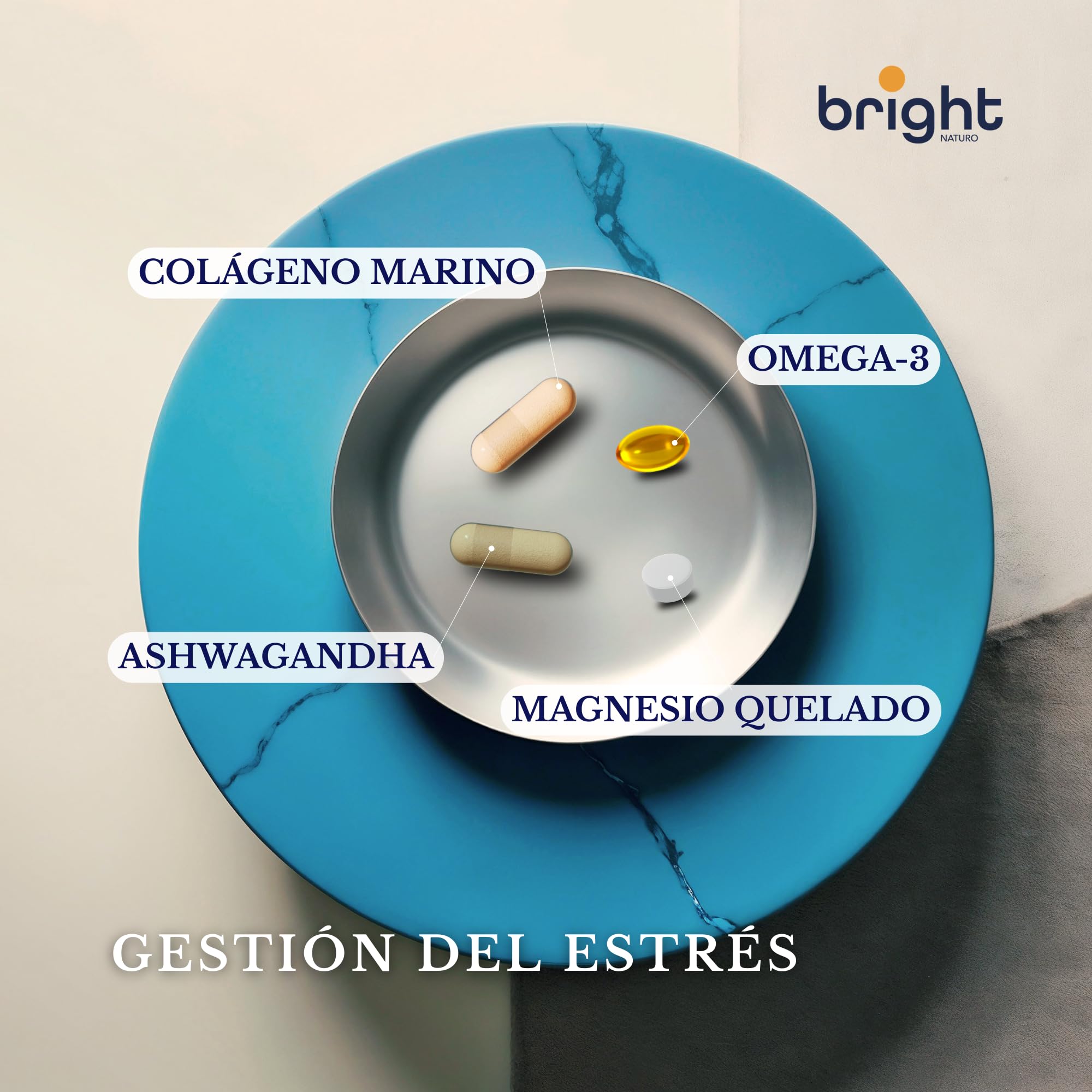 Ashwagandha, Magnesio, Omega 3 y Colágeno marino con Acido hialurónico y Coenzima Q10 – Más energía, Menos estrés y una Juventud que dura más tiempo | 28 sachets dirios