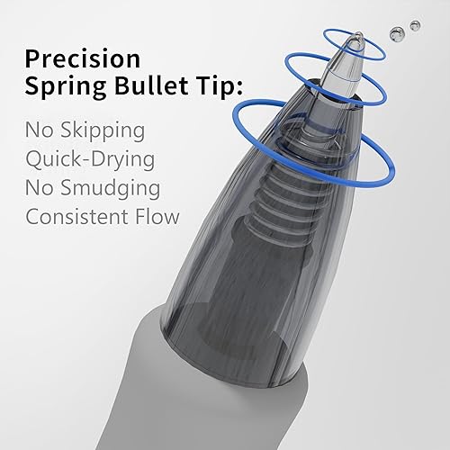 Miniatura 6 de ejet Bolígrafos de gel premium de 0.5, bolígrafos de escritura suave de punta fina, color negro, paquete de 12