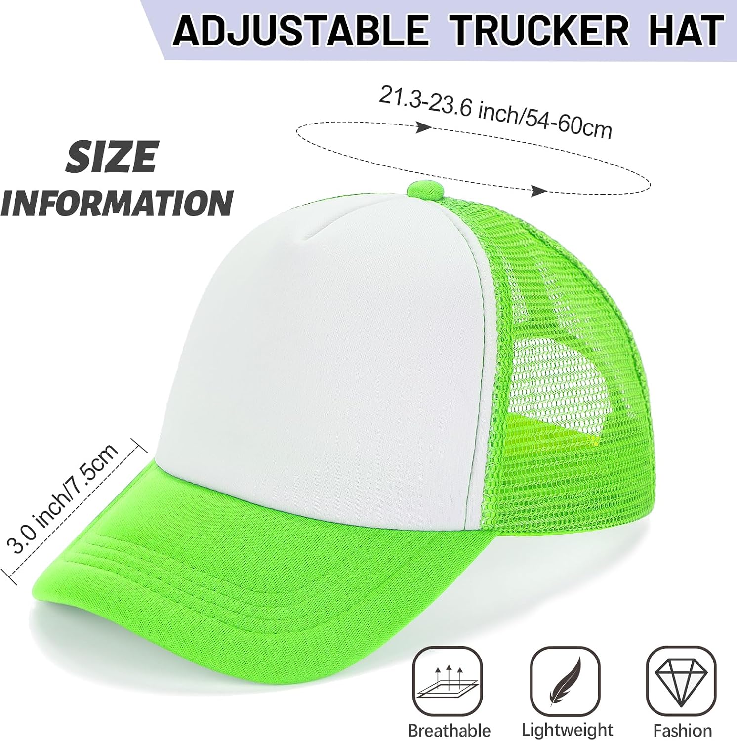 Ultrafun 10 Pack Trucker Hat Mesh Sublimation Blank Hats Adjustable Baseball Caps Hats for Men Women