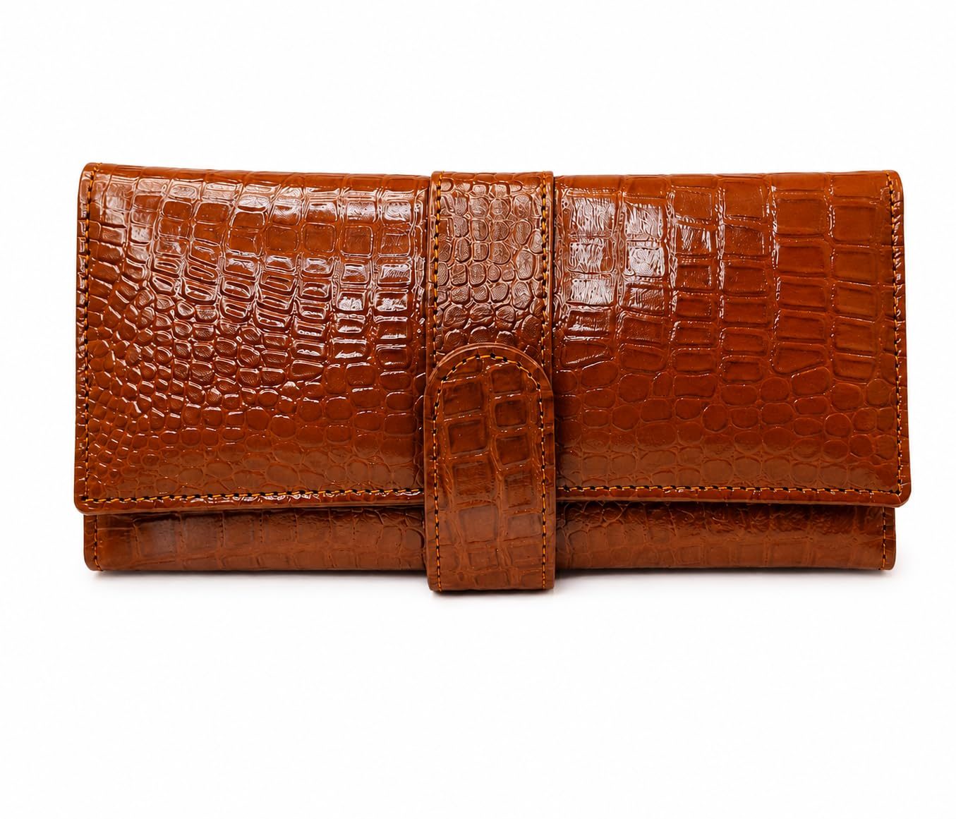 stya JEM CROCO LEATHER CLUTCH TAN-picture-11