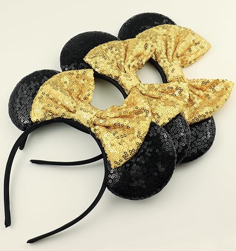 Miniatura 40 de Diadema con orejas de ratón de Minnie de leopardo, decoración de fiesta, diadema de orejas de ratón para disfraz de Halloween, accesorios para el 2