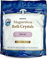 Vista 9 de Health and Wisdom Cristales de baño de magnesio – Sales de baño con alta concentración y absorción mejorada para alivio muscular y articular