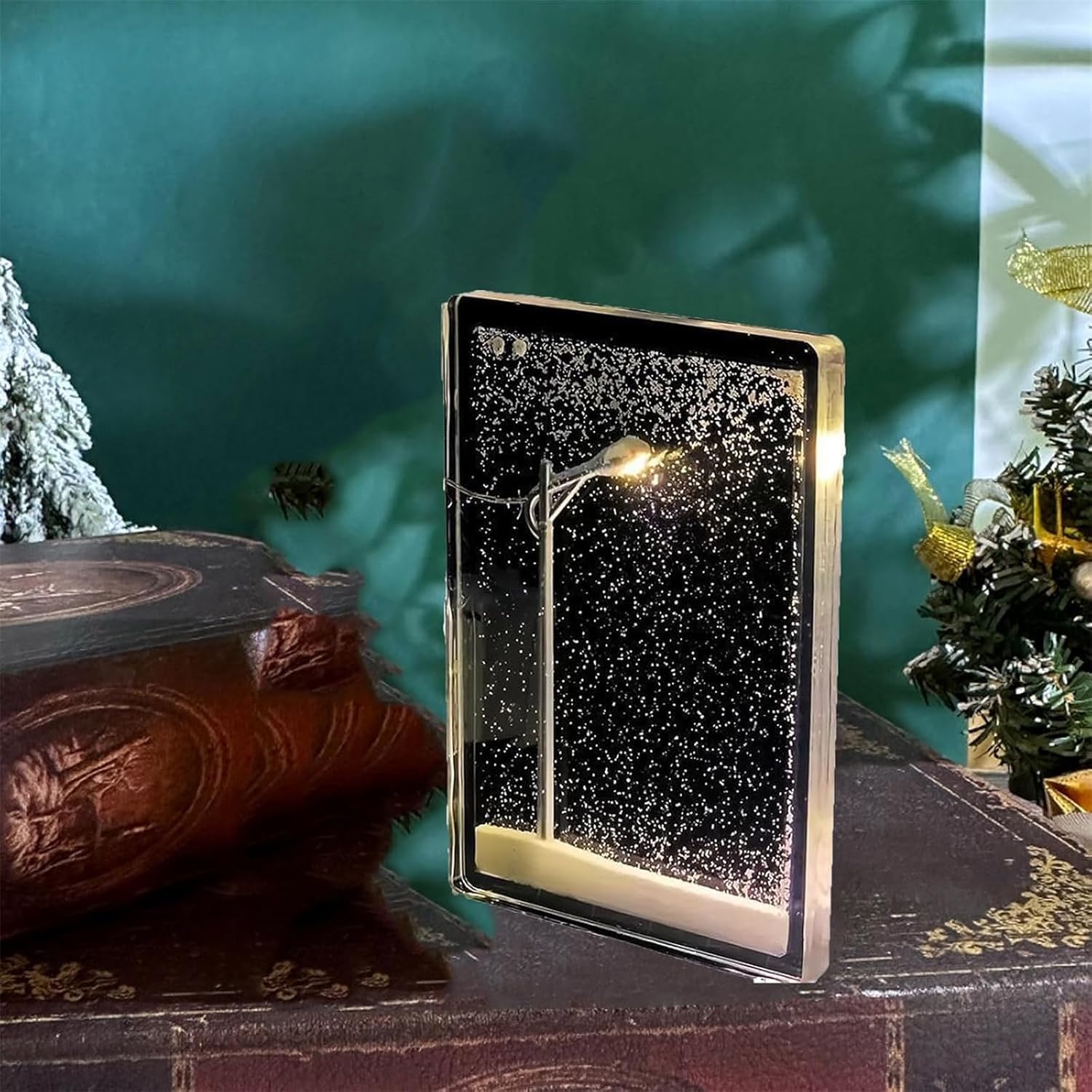 Hyxowgt Roomaura Snowy Streetlamp Light, Snow Globe Night Light