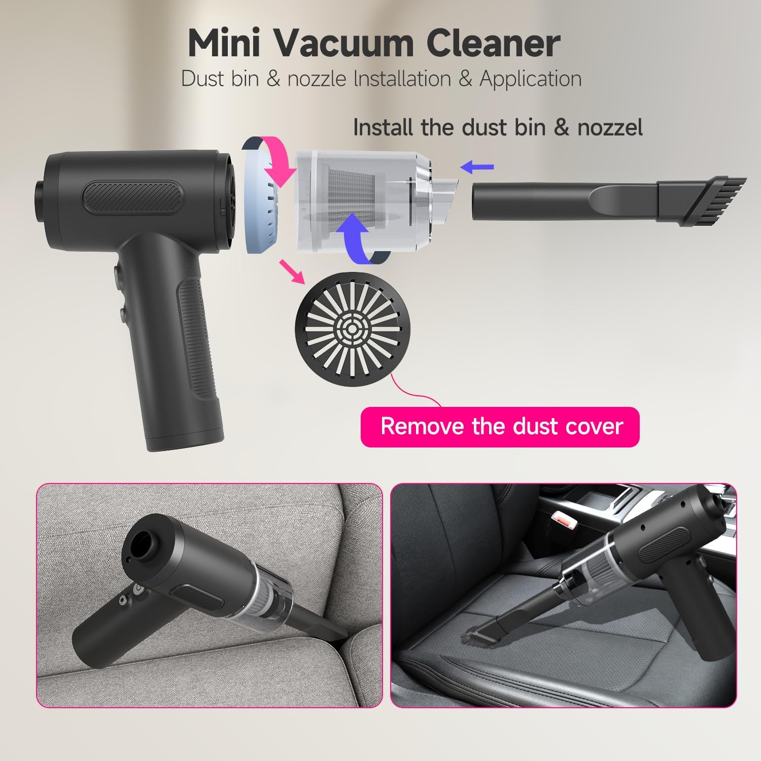 Handheld Vacuum (Medium), Black