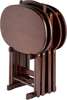 Winsome Nathan Set of 4 Foldable Snack Tables, Cappuccino, 26"