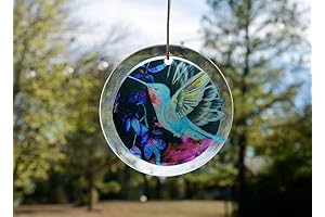 Captivating Hummingbird Suncatcher: A Symphony of Shimmering Hues