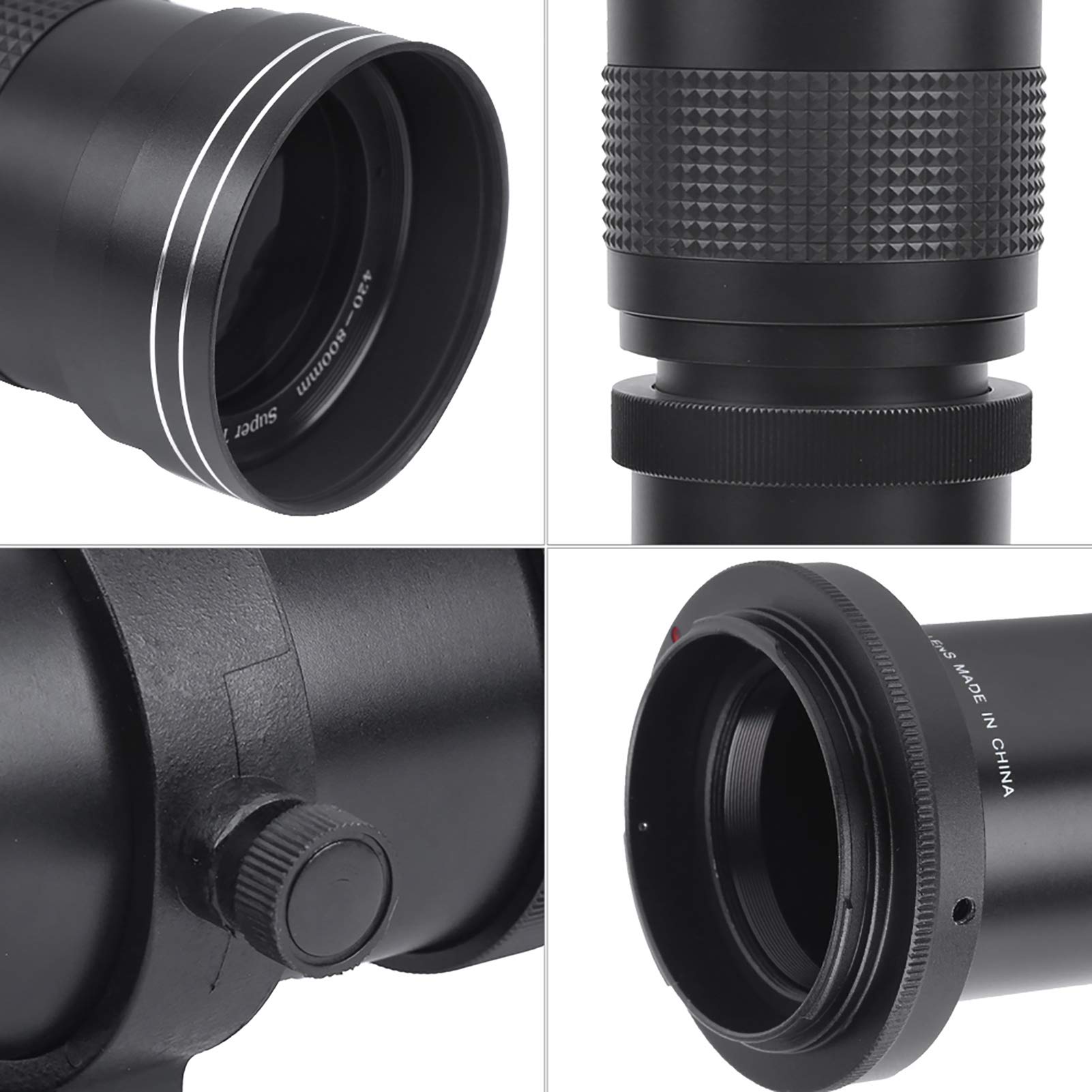 Fotocamere digitali e accessori 420800mm F8.316 zoom manuale zoom teleobiettivo telescopio per EFS Mount Camera Noir 36 * 11 * 11 CM obiettivo e accessori (nero)