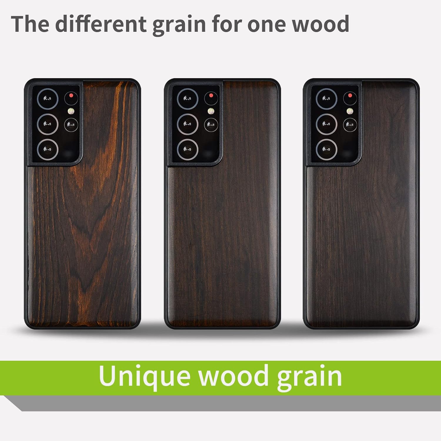Carveit Wood Case for Galaxy S21 Ultra Case [Hard Real Wood & Soft TPU] Shockproof Hybrid Protective Unique Wooden Cover Compatible with Samsung Galaxy S21 Ultra (Blackwood)