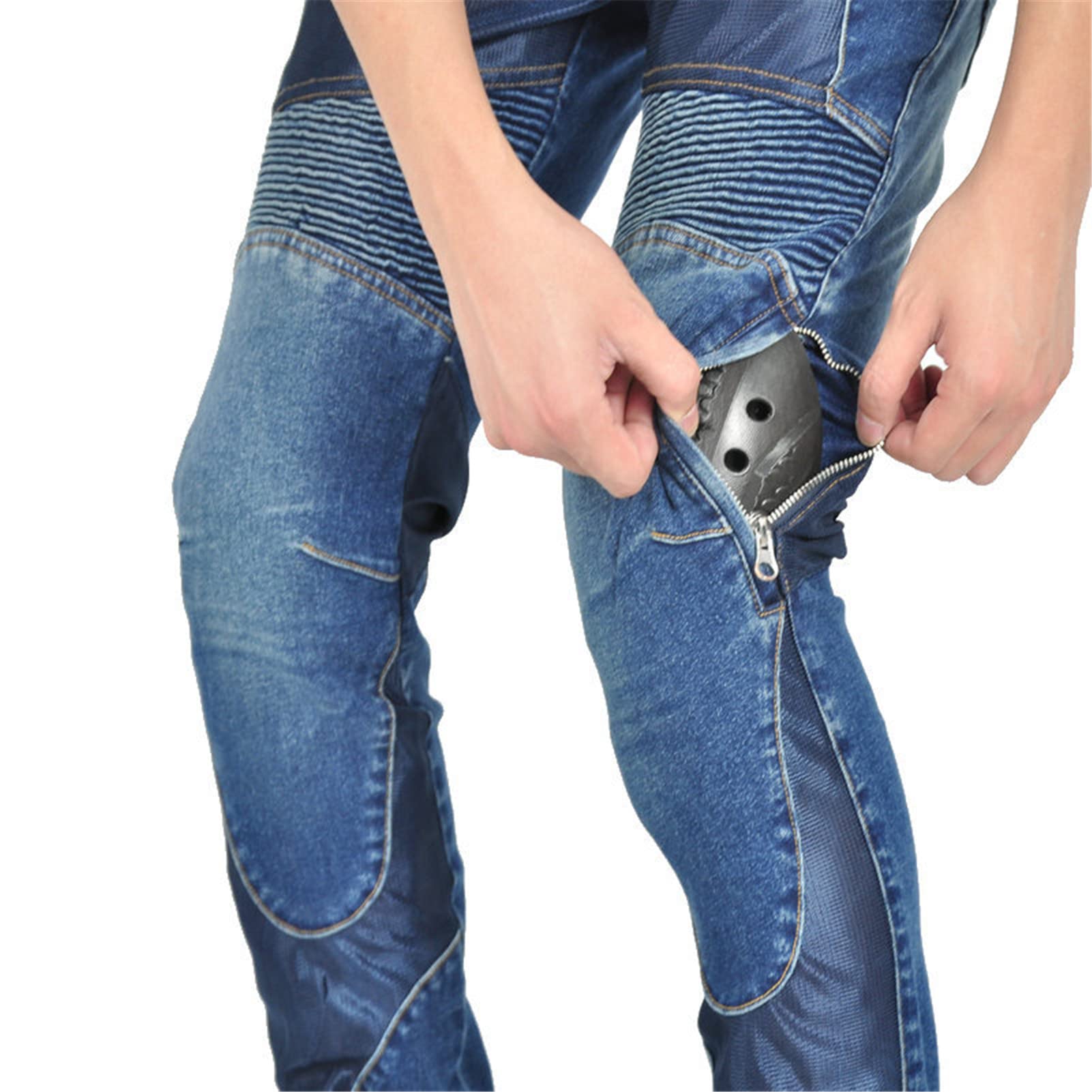 Jeans Moto,Pantaloni Da Moto Da Uomo,Uomo Moto Biker Jeans Rinforzato Protezione Pantaloni Linning Includono Armature (blu,S)