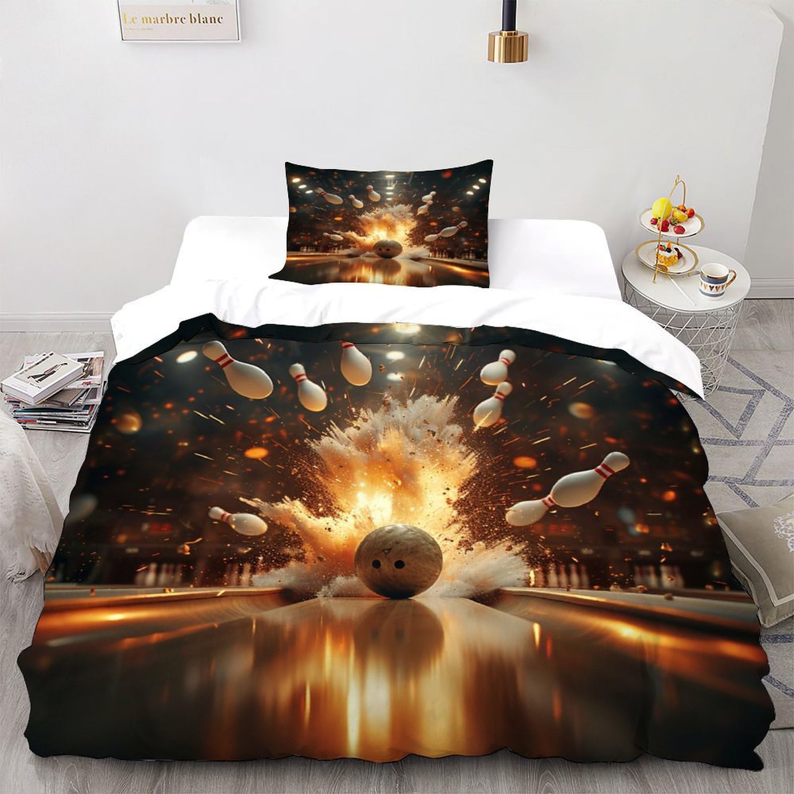 Housse de couette chat respirante et couette chic 135x200cm pour un sommeil frais