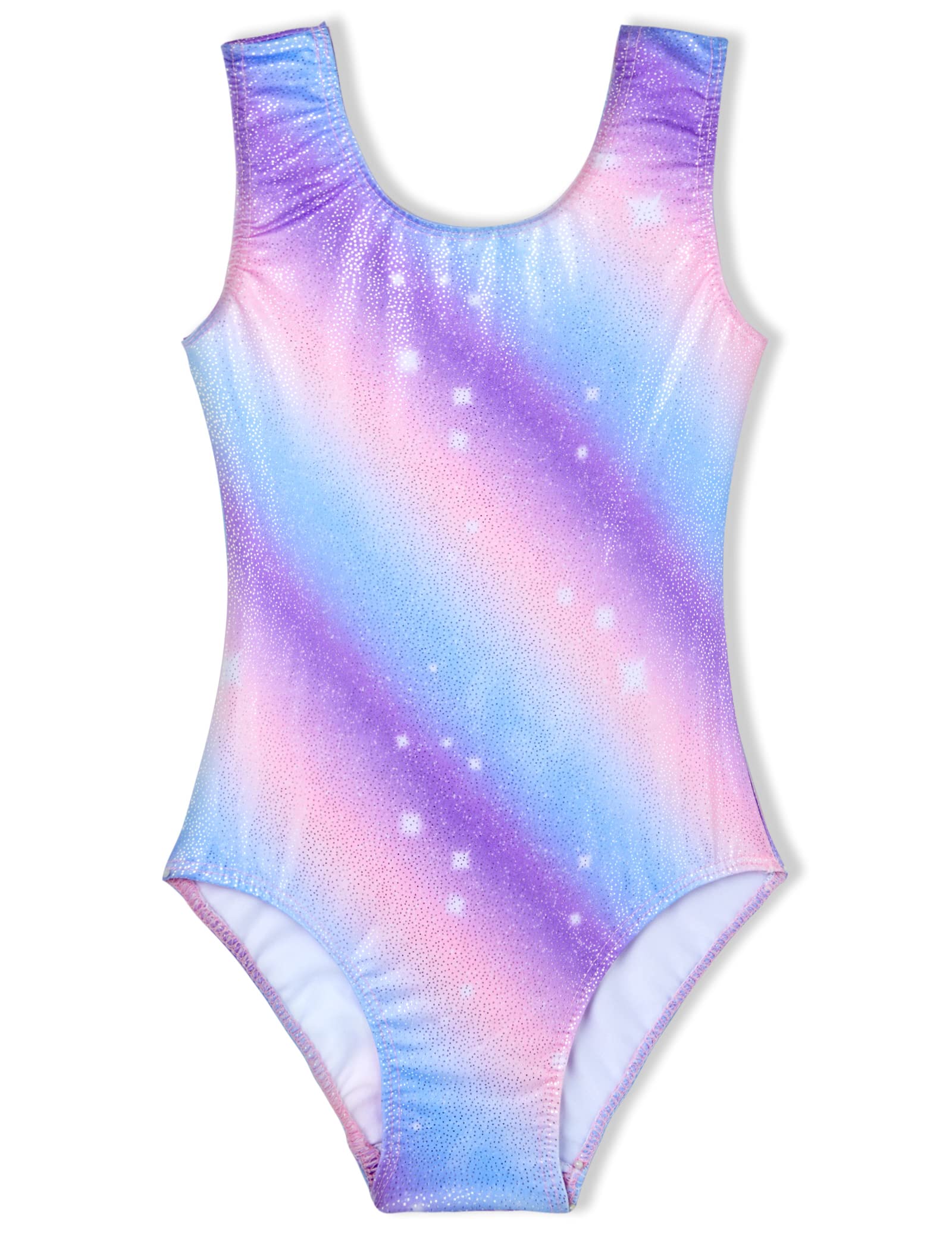 TENVDAGirls Leotards for Gymnastics Outfits Sparkle Kids One-Piece Colorful Dancewear Size 2-12 Years Old