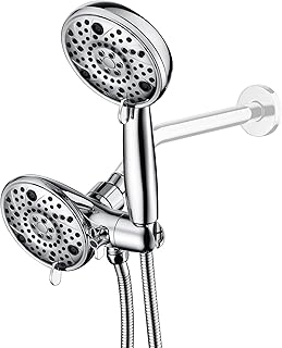 sumerain 3-Way 2-in-1 High Pressure Shower Head Combo with Handheld & Rain Shower and Shower Hose,Chrome Finish