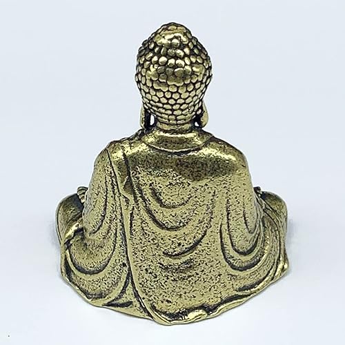 Miniatura 4 de Estatua de Buda Shakyamuni de meditación de latón hecha a mano budismo Tathagata escultura Feng Shui figuras budistas creyentes budistas adornos de