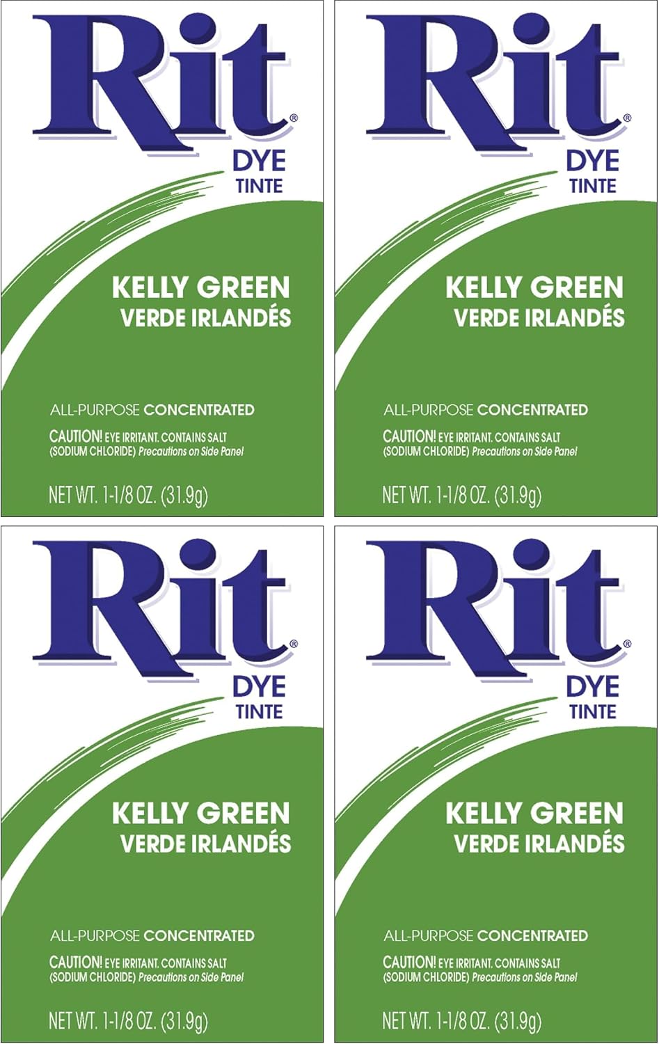 Rit, Kelly Green 3-32 11749 Powdered Fabric Dye (Pack of 4)