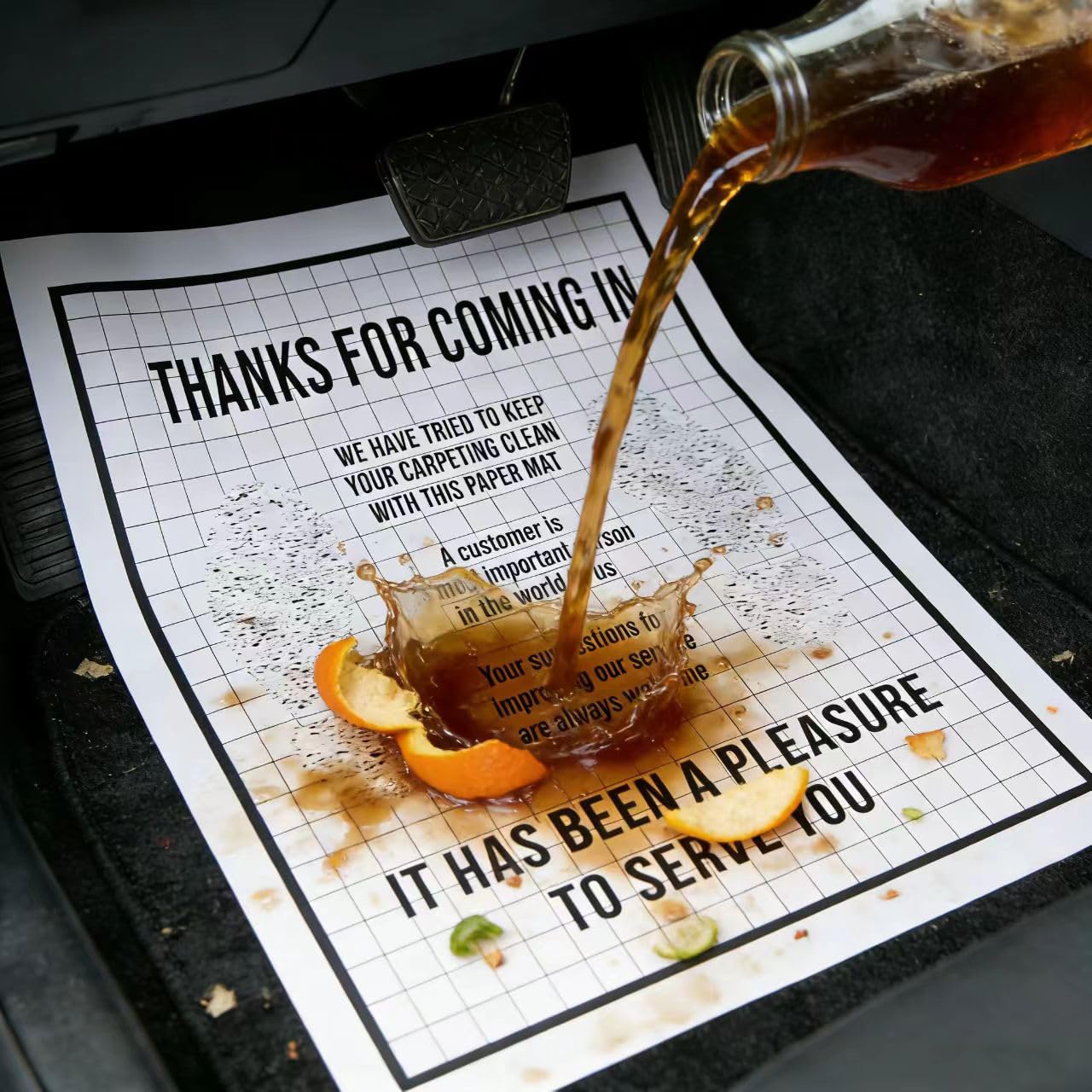 White Car Paper Floor Mats 50 Pcs Disposable Floor Cars Auto Vehicles Automotive Mat- Paper Car Floor Mats