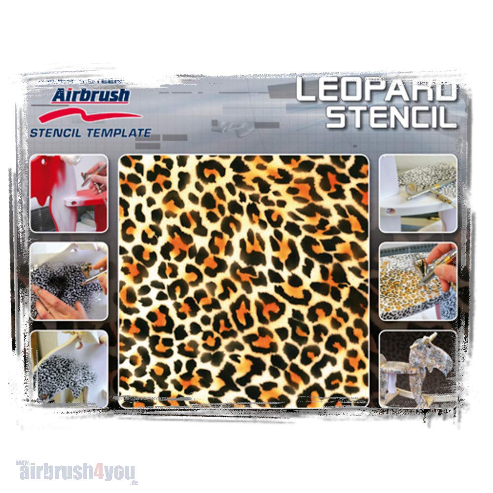 Pochoir aérographe Léopard Harder Steenbeck A4 gabarit plastique haute densité
