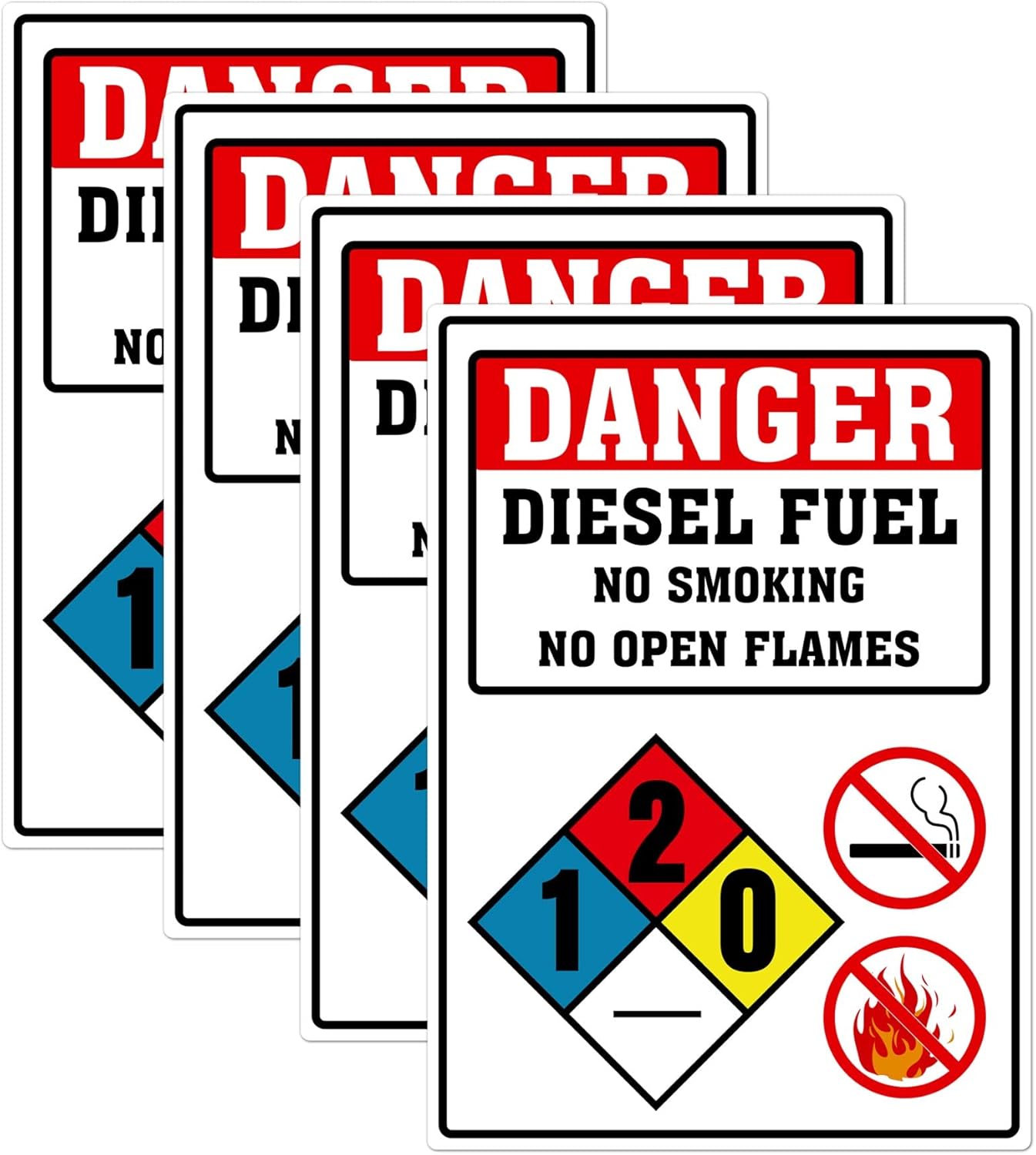Danger Diesel Fuel Stickers No Smoking Sticker No Open