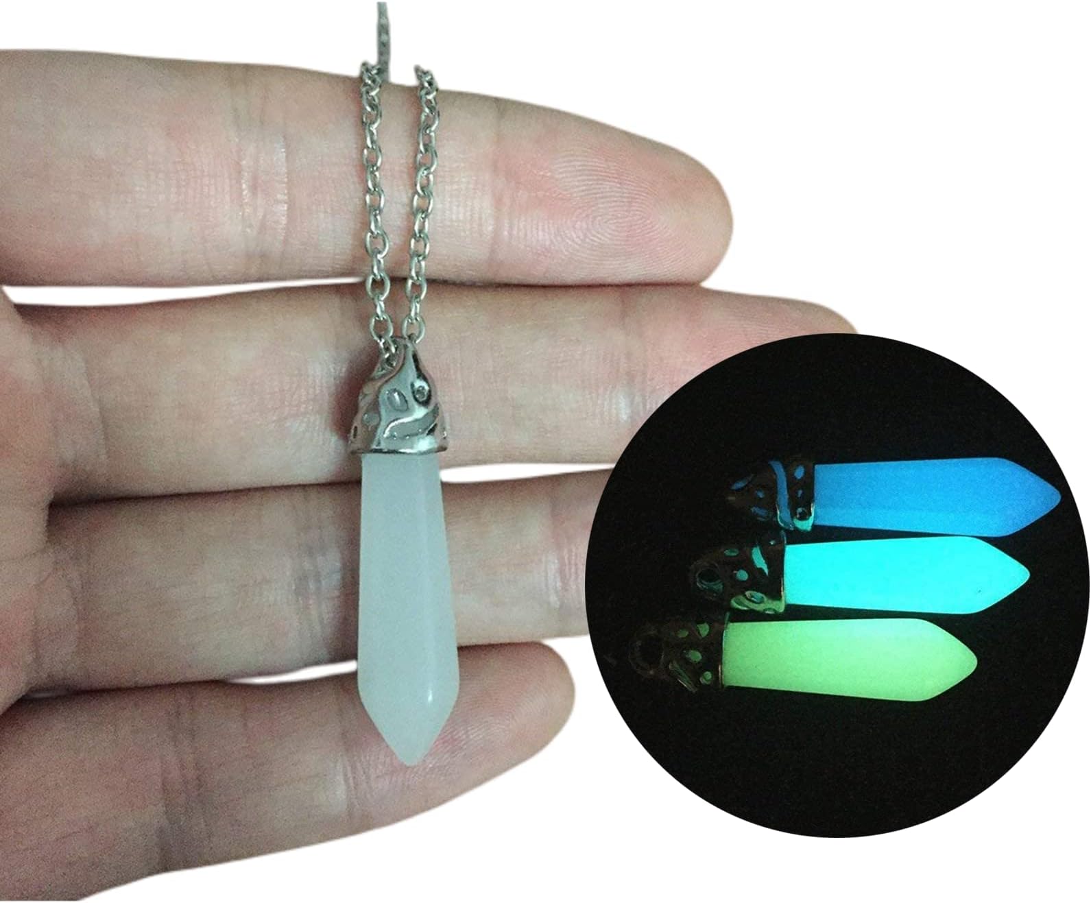Kida Glow Crystal. Glow in the Dark Crystal Pendant. Atlantis Cosplay Necklace. Glowing Crystal Point Necklace. Glow in Dark Crystal Point Pendant Necklace
