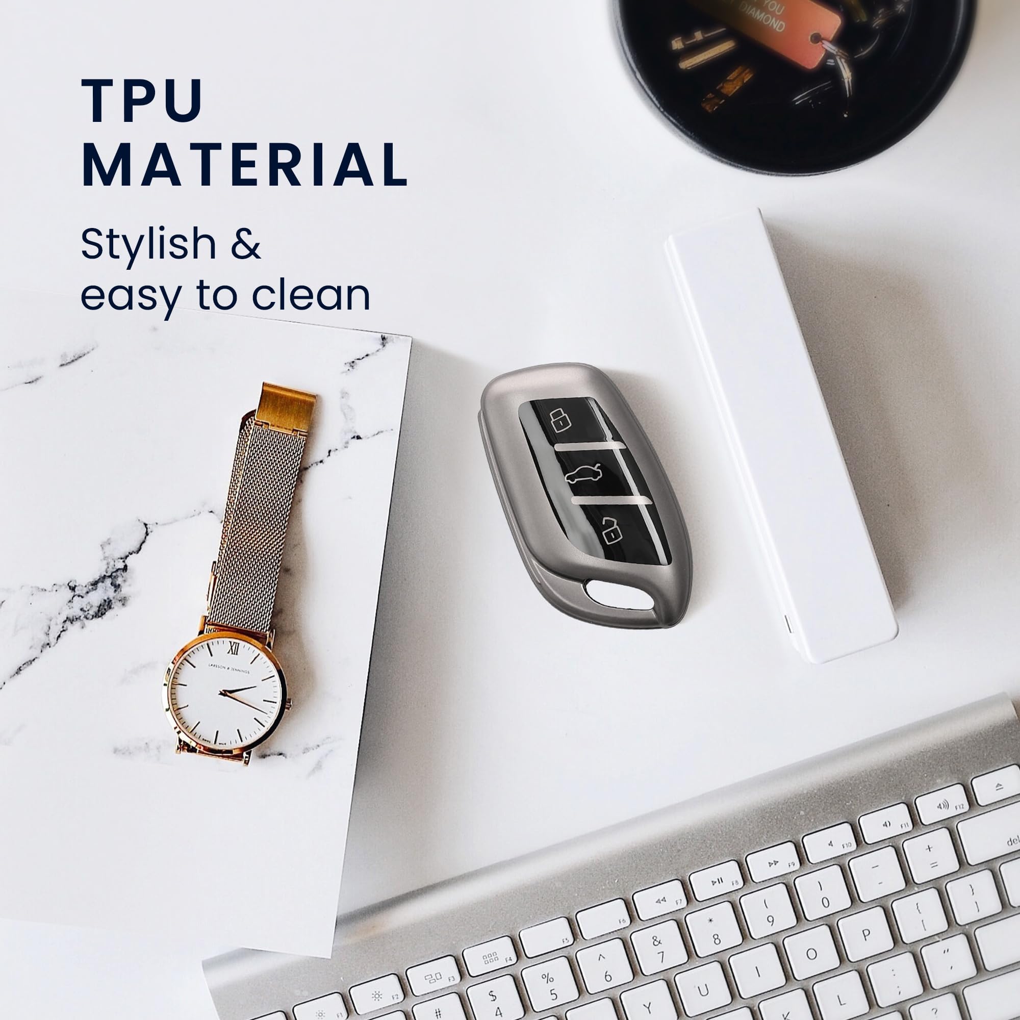 kwmobile Etui na klucze kompatybilne z MG 3-przyciskowe ZS MG4 MG5 MG6 - miękkie etui ochronne na kluczyki samochodowe TPU - czarny matowy/czarny
