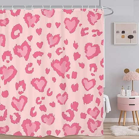 Yookeb Pink Cheetah Shower Curtain