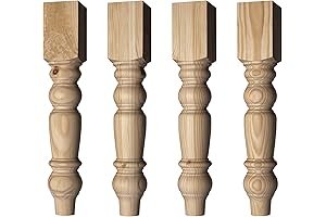 Unfinished Turned Wood Dining Table Leg (Set of 4)