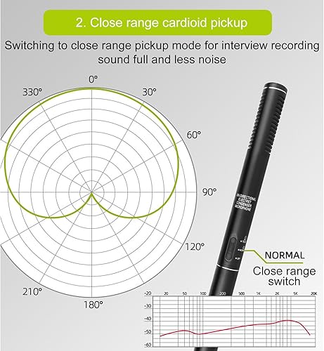 Miniatura 8 de Generic Micrófono de condensador XLR profesional, micrófono de grabación de estudio de mini escopeta cardioide, micrófono dual de recogida dual,