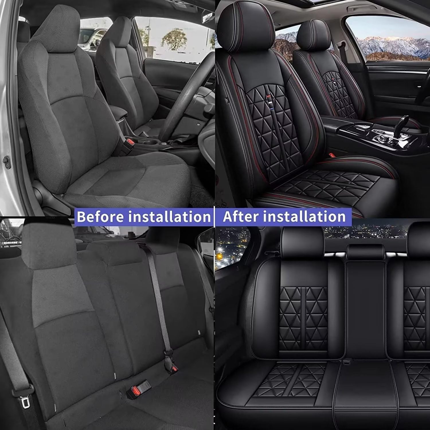DISUTOGO Car Seat Covers Fit for Mazda CX-5 2013-2025 2026 Full Set 5 Seats Faux Leather Waterproof CX5 Seat Cushion Vehicle Protector Airbag Compatible(Black,5 Seats)