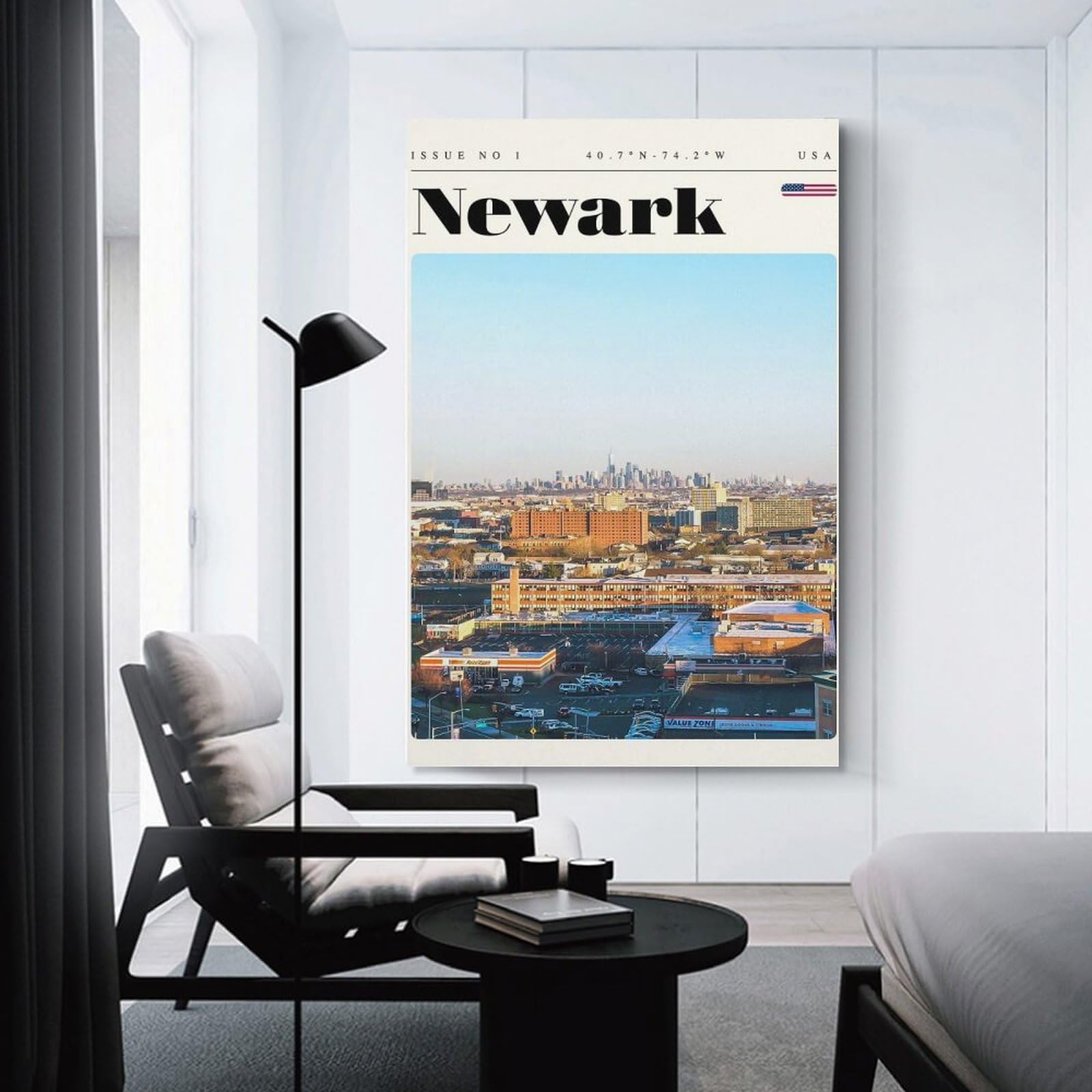 Junmoney Newark New Jersey Travel Art Decorative Canvas Print, 24x36inch(60x90cm), for Gallery Wall Decor And Room Displays, Wall Decor Suited to Curated Displays