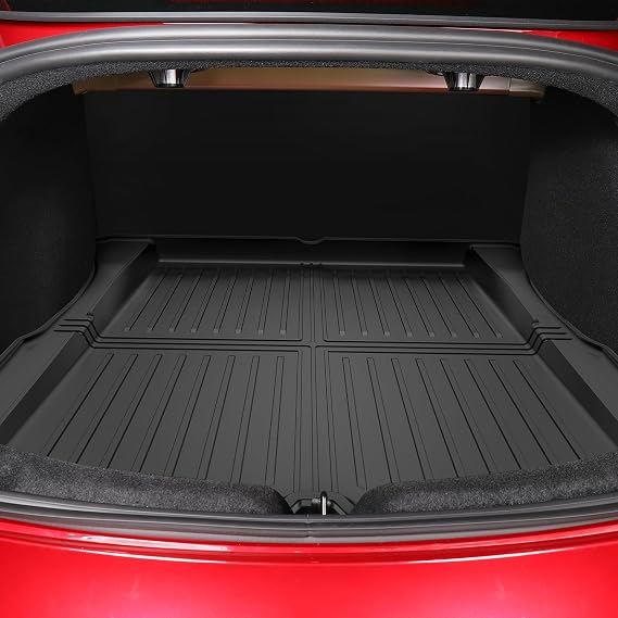 Pawtein All Weather Floor Mats Compatible with Tesla Model 3 Accessories 2023-2026 6PCS TPE Odorless Floor Mats Set with Cargo Backrest Frunk Trunk Mats