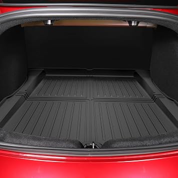 Pawtein All Weather Floor Mats Compatible with Tesla Model 3 Accessories 2023-2026 6PCS TPE Odorless Floor Mats Set with Cargo Backrest Frunk Trunk Mats