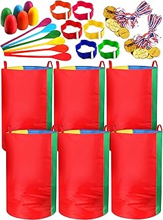 44 Pcs Outdoor Games Potato Sack Race Bags for Kids and Adults 3 Legged Race Bands, with Egg and Spoon Race Lawn Games for...